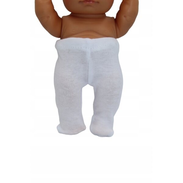 Kleid für 21-cm-Puppe mit weißen Strumpfhosen – Miniatur-Kleidungsset