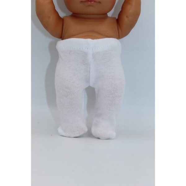 Kleid für 21-cm-Puppe mit weißen Strumpfhosen – Miniatur-Kleidungsset
