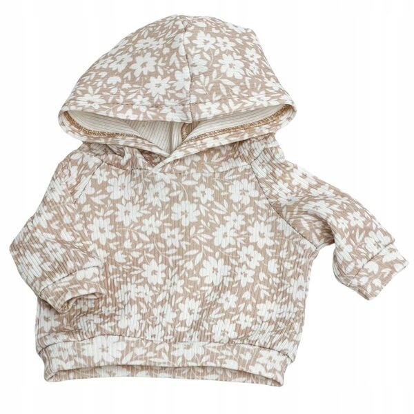 Bluse für Miniland 38 cm und Paola Reina Puppe in Sandfarbe mit Blumen