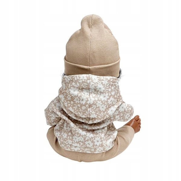 Bluse für Miniland 38 cm und Paola Reina Puppe in Sandfarbe mit Blumen