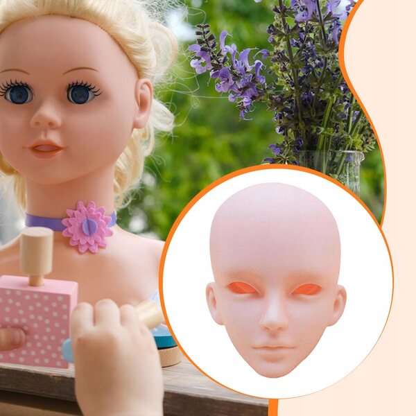 Lilafarbener BJD-Kopf 1/3 60 cm für Puppenherstellung und Fotografie mit zu öffnendem Deckel