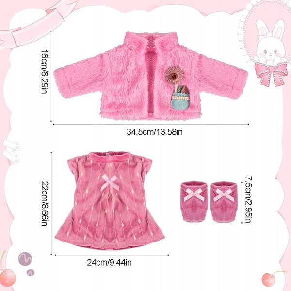 Kleidungsset für Puppen 43–48 cm: Kleid, Mantel und Socken für kreatives Spielen