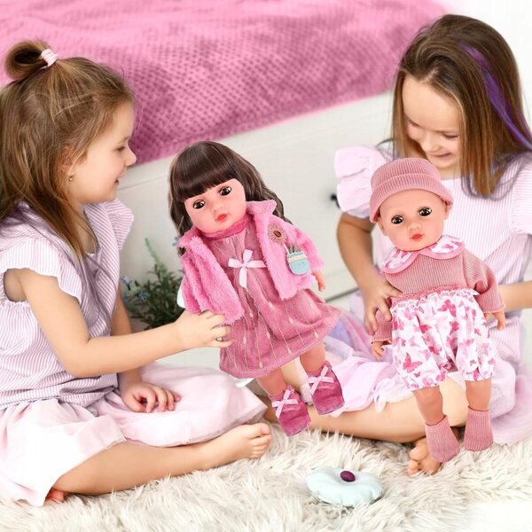 Kleidungsset für Puppen 43–48 cm: Kleid, Mantel und Socken für kreatives Spielen