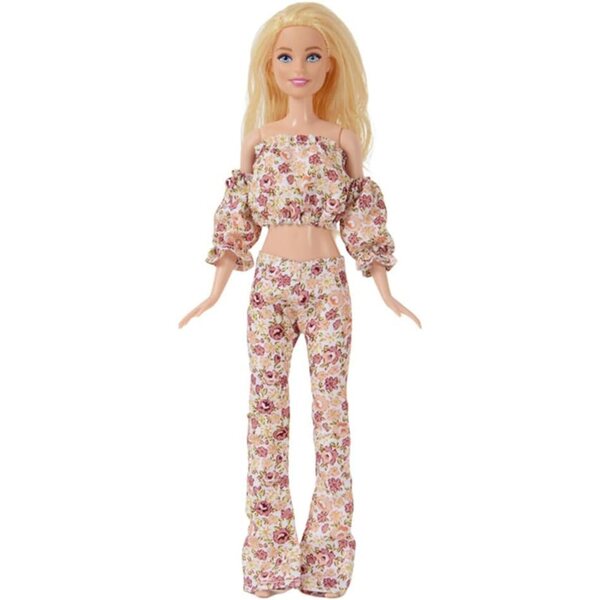 Blumenkleid für 30cm Puppe - Elegantes Kleid 1/6 BJD und amerikanische Puppe