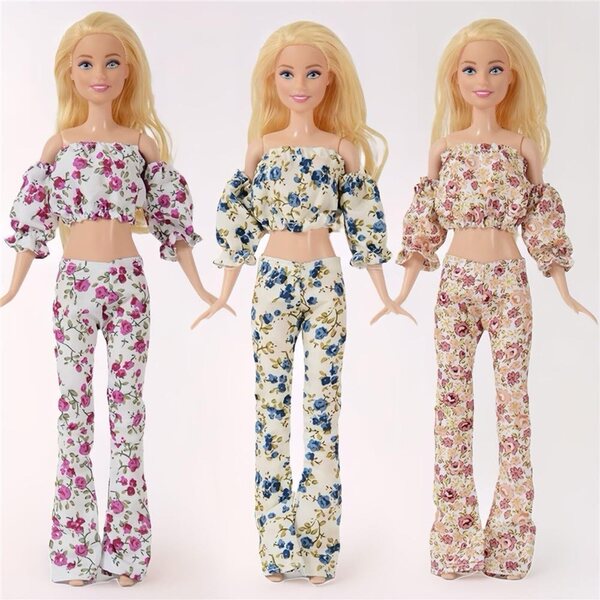 Blumenkleid für 30cm Puppe - Elegantes Kleid 1/6 BJD und amerikanische Puppe
