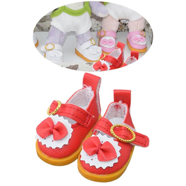 Scarpe per bambole in peluche: accessori rossi, morbidi e resistenti per foto e gioco