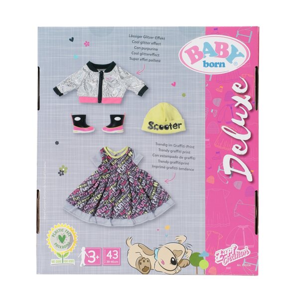 BABY born City Deluxe Style 43 cm - Hochwertiges Puppenkleidungsset