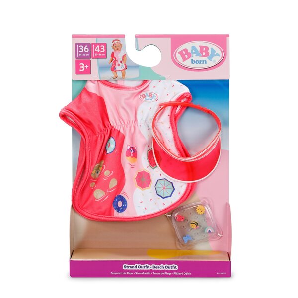 BABY born Set Spiaggia per Bambole 43 cm Abbigliamento Estivo Colorato