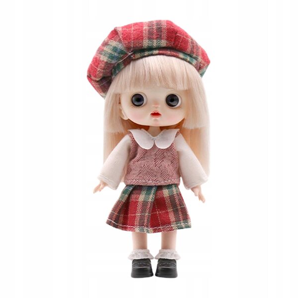 1/6 BJD-Puppe mit elastischen Gelenken, weichem Haar und roten Augen, 14 cm