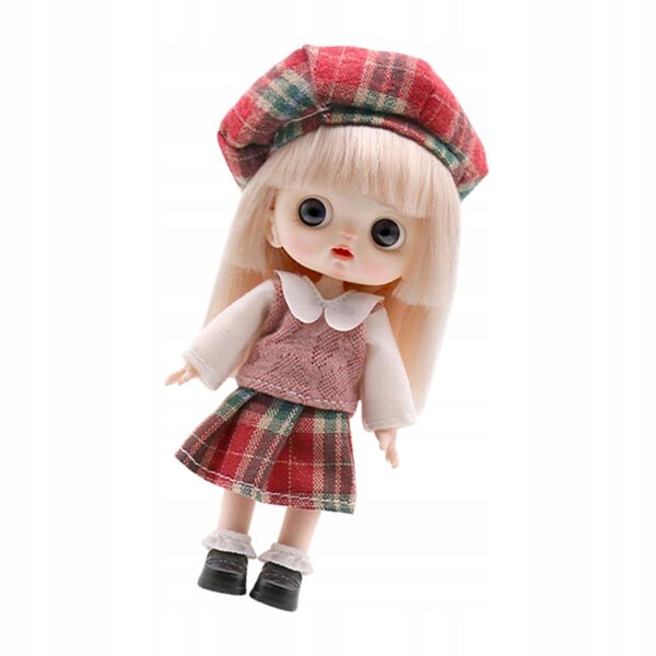 1/6 BJD-Puppe mit elastischen Gelenken, weichem Haar und roten Augen, 14 cm