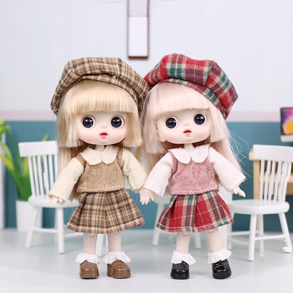 1/6 BJD-Puppe mit elastischen Gelenken, weichem Haar und roten Augen, 14 cm