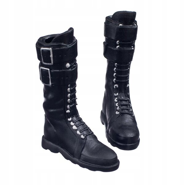 Schwarze Damenstiefel im Maßstab 1:6 für 12-Zoll-Puppen – 2 Paar