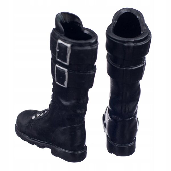 Schwarze Damenstiefel im Maßstab 1:6 für 12-Zoll-Puppen – 2 Paar