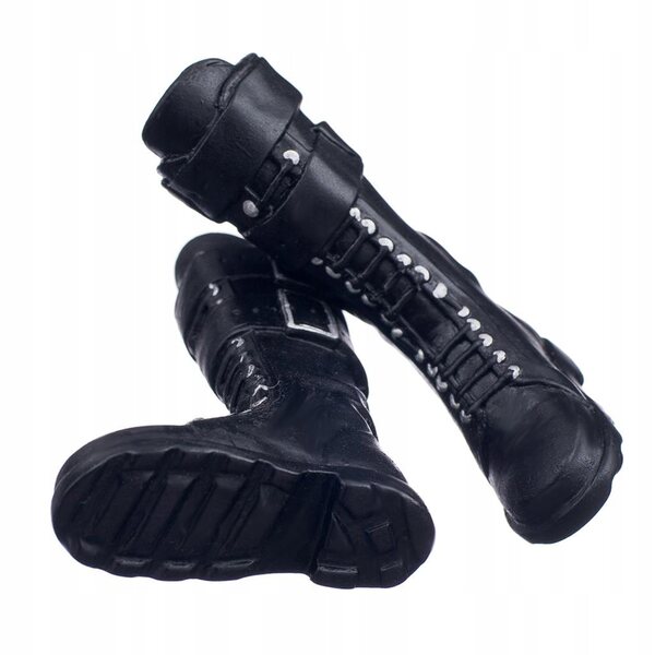 Schwarze Damenstiefel im Maßstab 1:6 für 12-Zoll-Puppen – 2 Paar