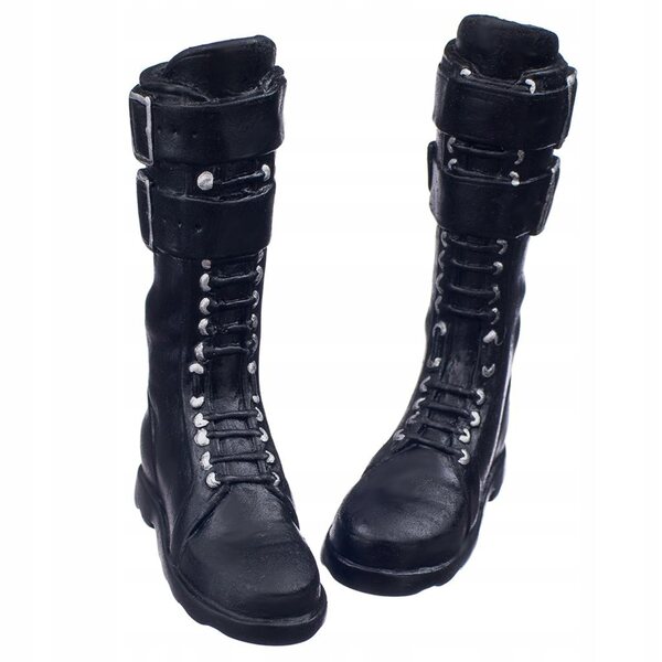 Schwarze Damenstiefel im Maßstab 1:6 für 12-Zoll-Puppen – 2 Paar
