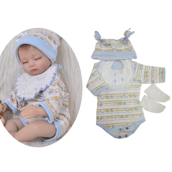 4-teiliges Bekleidungsset für 17–18 Zoll große Reborn-Puppen aus Baumwolle