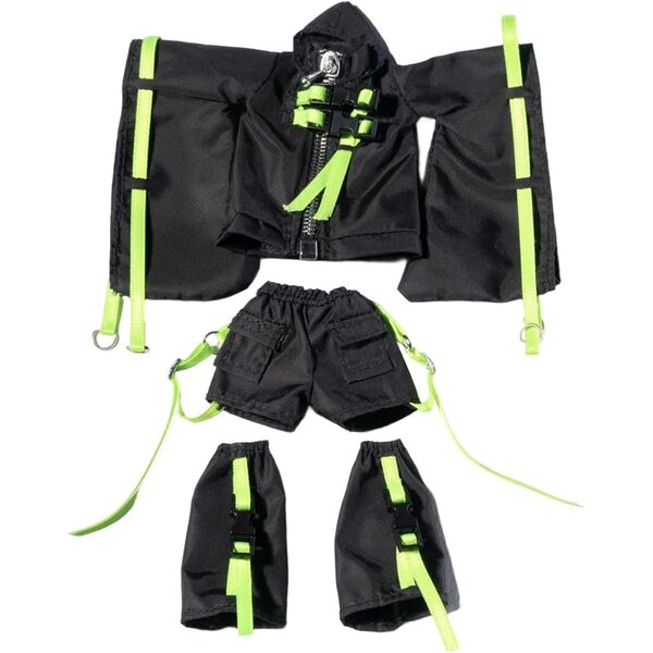 Miniatur-Set aus schwarzem Mantel und Shorts für 1/12 Mecha Girl-Figuren