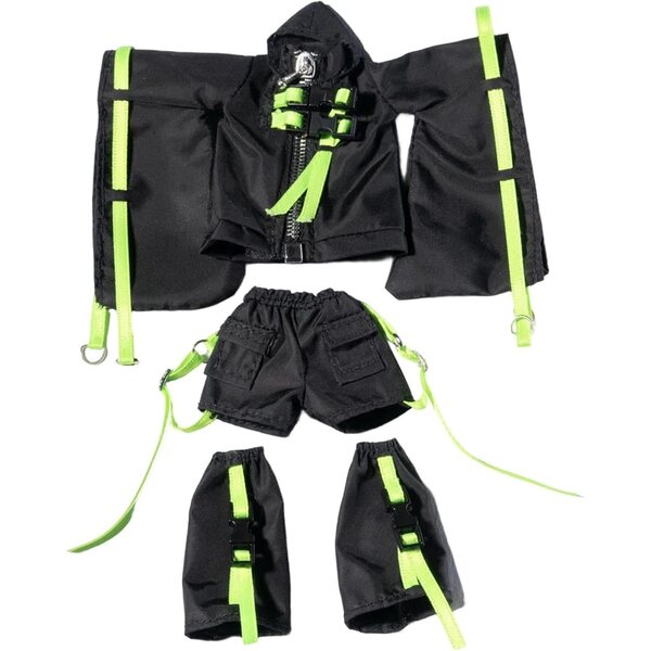 Miniatur-Set aus schwarzem Mantel und Shorts für 1/12 Mecha Girl-Figuren