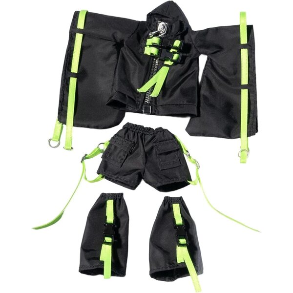 Miniatur-Set aus schwarzem Mantel und Shorts für 1/12 Mecha Girl-Figuren