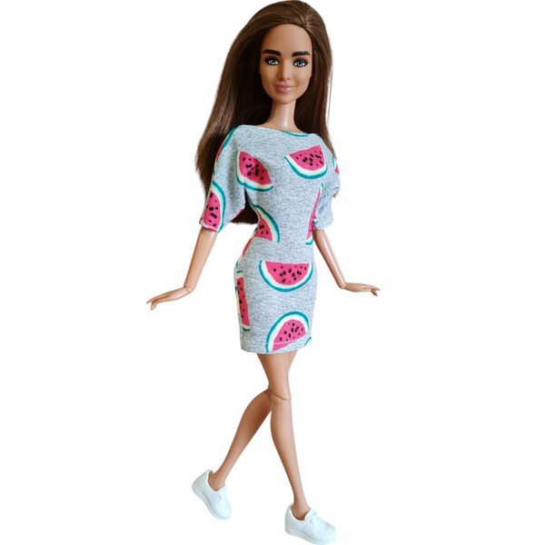 Kleid für eine Modepuppe mit Wassermelonen: Kleidung für klassische Puppen