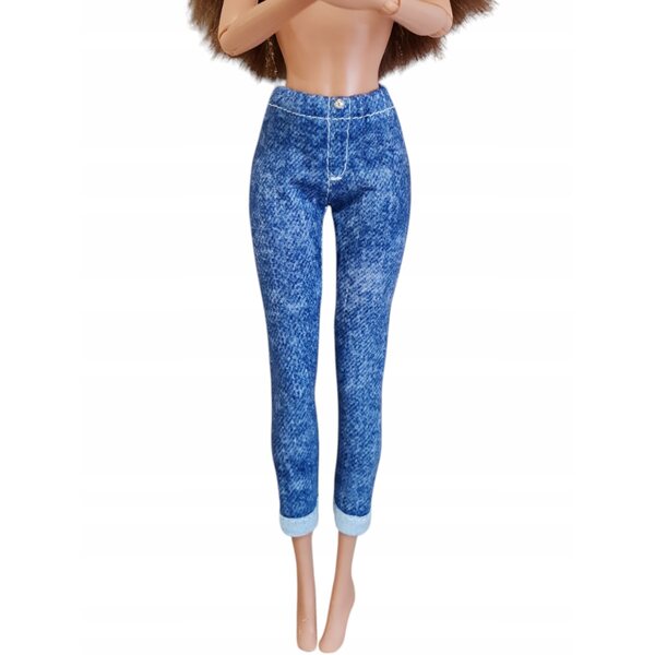 3/4-Puppenhose aus Stoff mit Denim-Effekt und elastischem Bund