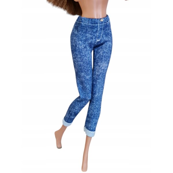 3/4-Puppenhose aus Stoff mit Denim-Effekt und elastischem Bund
