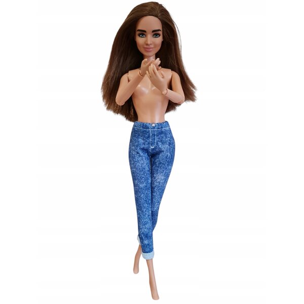 3/4-Puppenhose aus Stoff mit Denim-Effekt und elastischem Bund