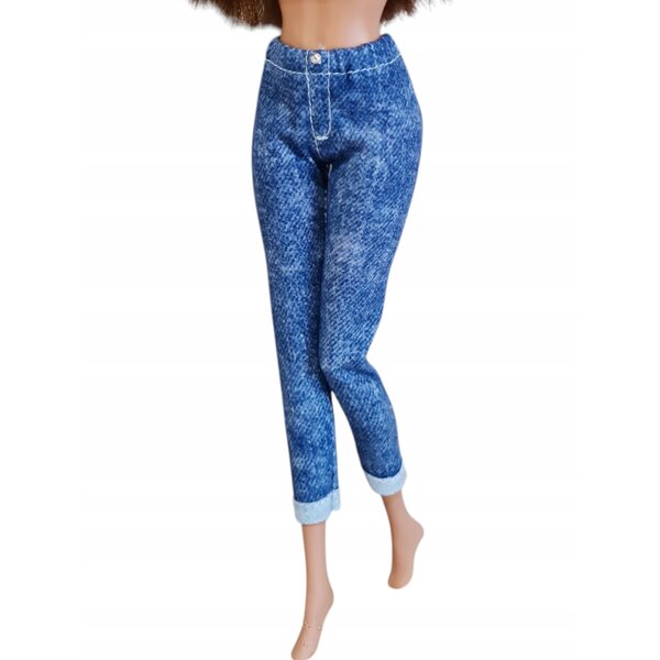 3/4-Puppenhose aus Stoff mit Denim-Effekt und elastischem Bund