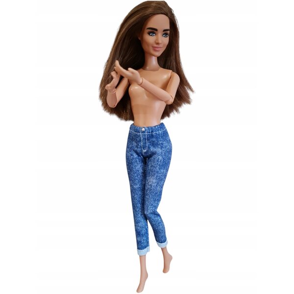 3/4-Puppenhose aus Stoff mit Denim-Effekt und elastischem Bund