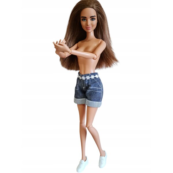 Kurze Jeansshorts mit Blumenverzierungen für Modowe-Puppen