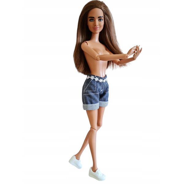 Kurze Jeansshorts mit Blumenverzierungen für Modowe-Puppen