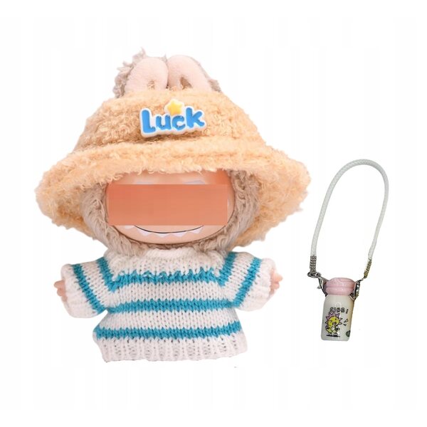 Clothes per bambola Labubu set cappello e maglione in tessuto per bambini 3+