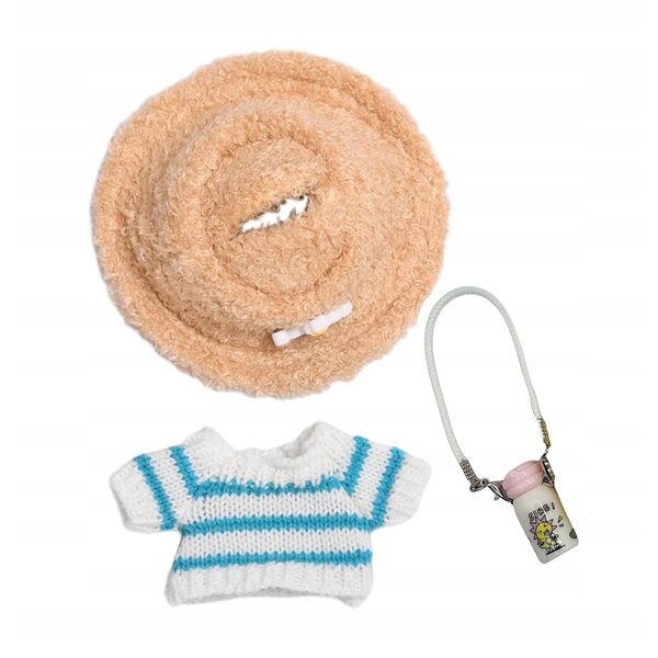 Clothes per bambola Labubu set cappello e maglione in tessuto per bambini 3+