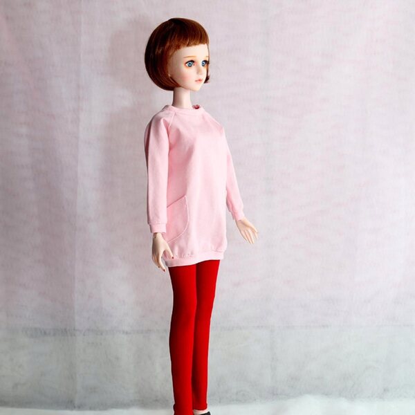 Pantaloni aderenti rossi per bambole BJD 1/4 da 45 cm - vestiti moda