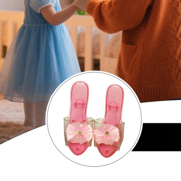 Sandaletti Principesse per Bambine Leggeri e Comodi in Tessuto Rosa