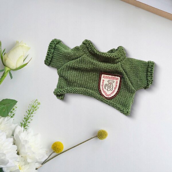 Maglione a manica corta per bambola 20 cm - Orsetto verde educativo e morbido