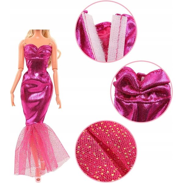 Set di 27 pezzi abiti e accessori per bambole: vestiti, scarpe, gioielli