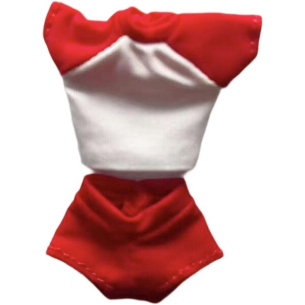 1/12 Kleidung für weibliche Actionfiguren: Rotes Sportshirt und Shorts