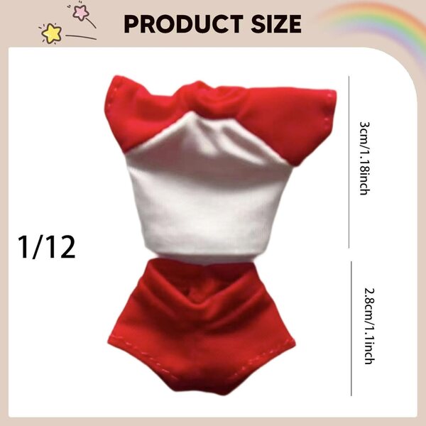 1/12 Kleidung für weibliche Actionfiguren: Rotes Sportshirt und Shorts