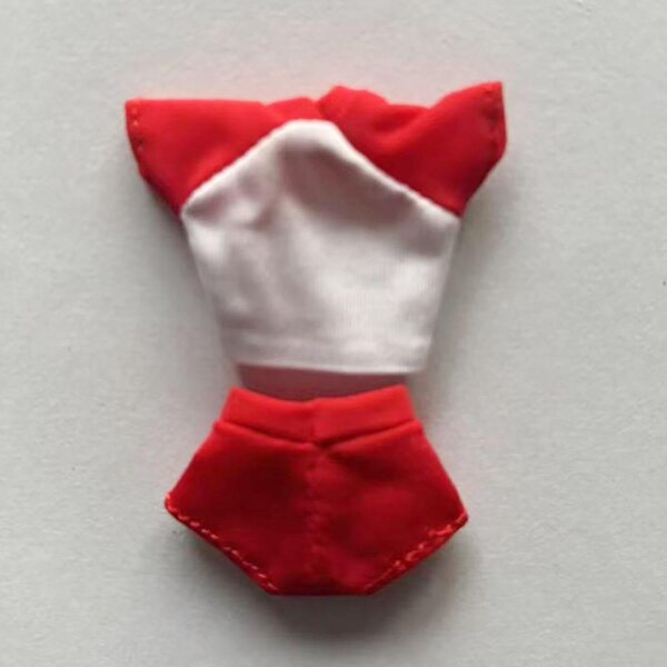 1/12 Kleidung für weibliche Actionfiguren: Rotes Sportshirt und Shorts