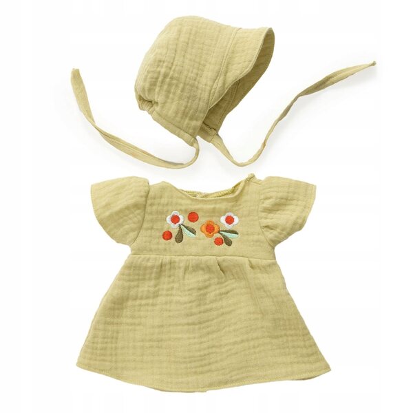 Djeco Set Abbigliamento per Bambola Baby Pomea Vestito e Cappellino 28-34 cm