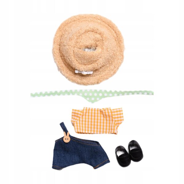 5-teiliges Bekleidungsset für 15 cm große Puppen mit T-Shirt, Hose und Accessoires