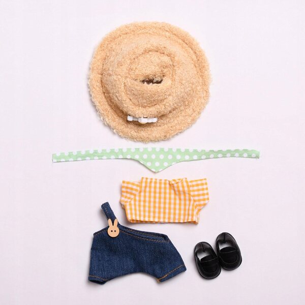 5-teiliges Bekleidungsset für 15 cm große Puppen mit T-Shirt, Hose und Accessoires