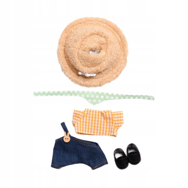 5-teiliges Bekleidungsset für 15 cm große Puppen mit T-Shirt, Hose und Accessoires