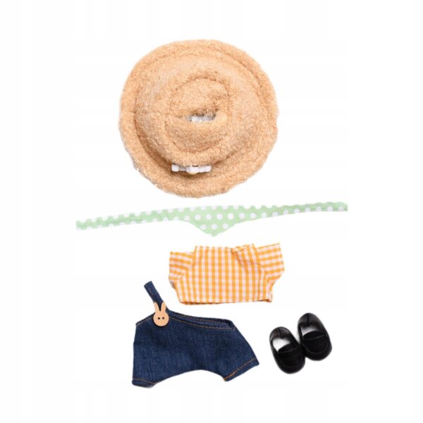 5-teiliges Bekleidungsset für 15 cm große Puppen mit T-Shirt, Hose und Accessoires