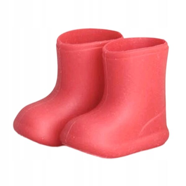 Mini stivali impermeabili rossi per bambole OB11 e BJD in silicone morbido
