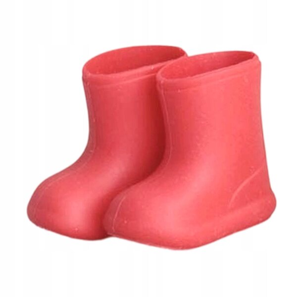Mini stivali impermeabili rossi per bambole OB11 e BJD in silicone morbido