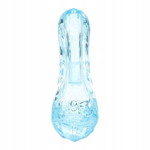 Mini cristallo trasparente a forma di scarpa blu decorativa in acrilico