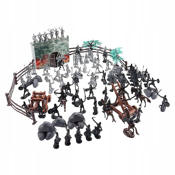 Set 120 Pezzi Giocattoli Cavalieri Medievali con Soldati e Cavalli per Bambini