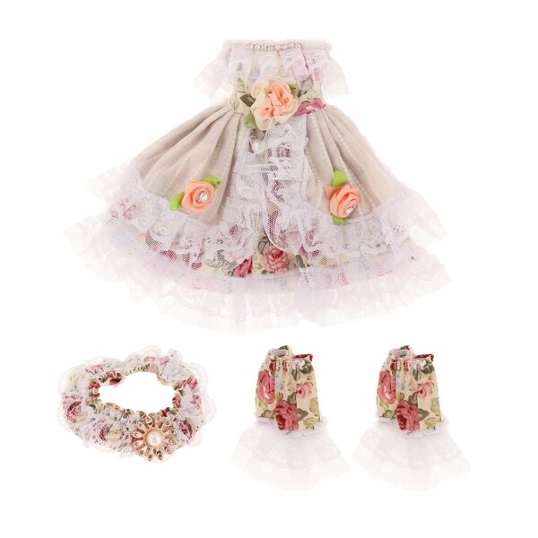 Kleid für 30 cm Puppe – handgefertigtes Kleid mit lässigen Modeaccessoires